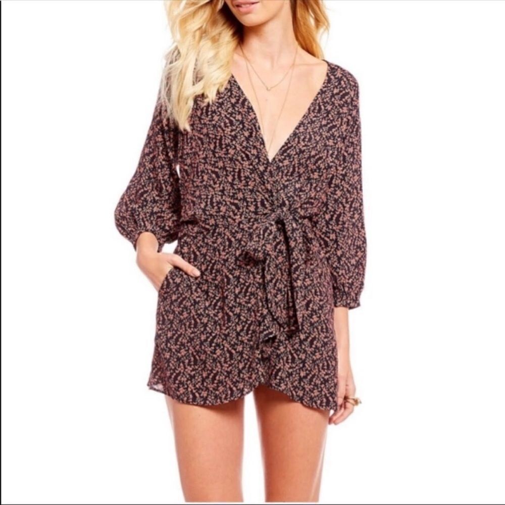 Free People Clara Tie Front Pocket Tunic size XS